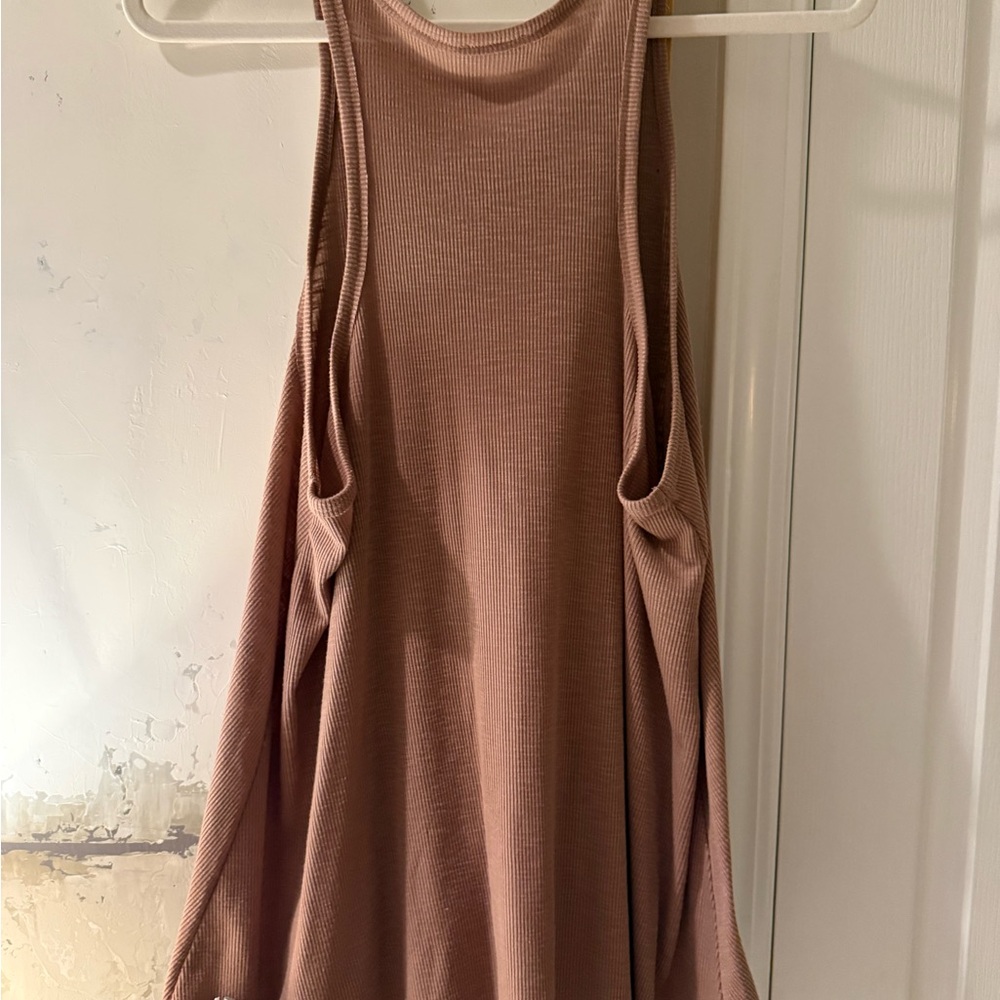 Intimately Free People Ribbed A Line Tank Top L